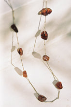 Load image into Gallery viewer, Tumbled Amber and Silver Panel Necklace
