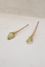 Load image into Gallery viewer, Modernist Gold Drops with Chalcedony
