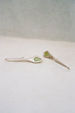 Load image into Gallery viewer, Modernist Gold Drops with Chalcedony
