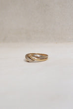Load image into Gallery viewer, White and Yellow Gold Half Twist Ring
