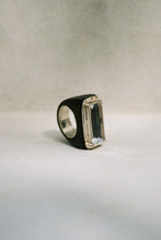 Load image into Gallery viewer, Wood and Silver Ring with Crystal
