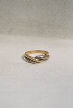 Load image into Gallery viewer, White and Yellow Gold Half Twist Ring
