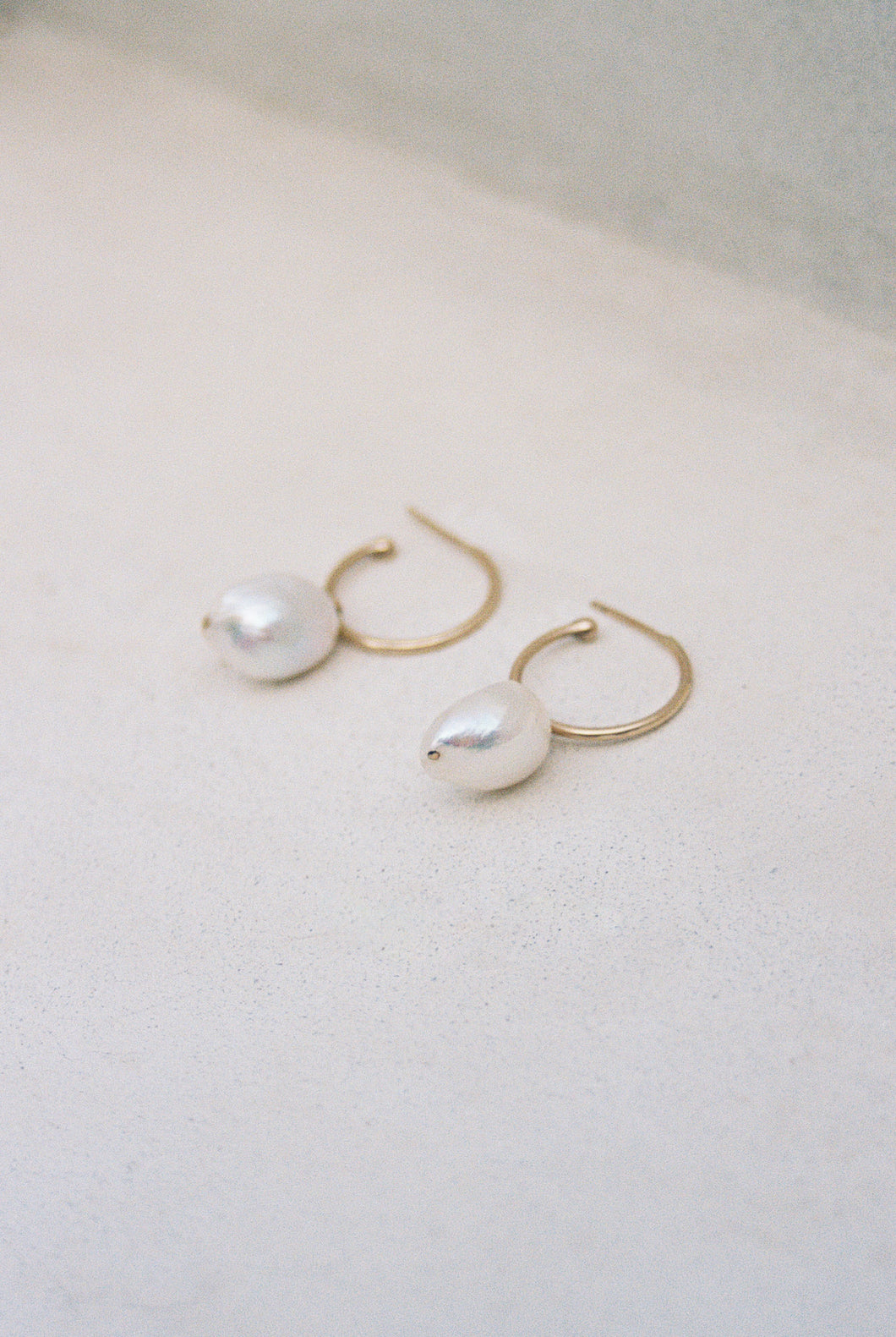 Gold Hoops with Detachable Pearl Drops