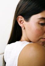 Load image into Gallery viewer, 14k Gold Huggie Hoops with Diamond
