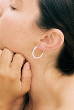 Load image into Gallery viewer, Square Edge Hoops with 14K Gold Posts
