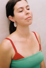 Load image into Gallery viewer, Sterling Silver Oval Earrings with Cowrie Shell
