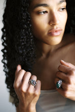 Load image into Gallery viewer, Brutalist Tourmaline Shield Ring
