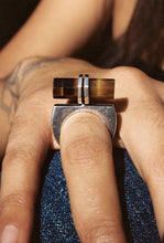Load image into Gallery viewer, Modernist Raised Octagonal Tiger's Eye Ring
