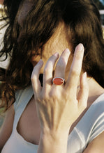 Load image into Gallery viewer, Postmodern Brushed Signet Carnelian Ring
