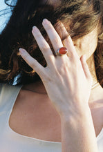 Load image into Gallery viewer, Postmodern Brushed Signet Carnelian Ring
