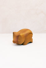 Load image into Gallery viewer, Deborah Bump Teak Pig Trinket Box
