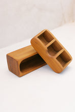 Load image into Gallery viewer, Mid-Century Signed Teak Box with Segmented Drawer
