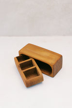 Load image into Gallery viewer, Mid-Century Signed Teak Box with Segmented Drawer
