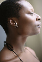 Load image into Gallery viewer, Mid-Century Abstract Carved Earrings with Pearls
