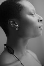 Load image into Gallery viewer, Mid-Century Abstract Carved Earrings with Pearls
