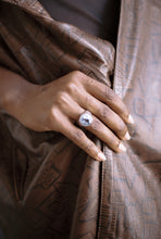 Load image into Gallery viewer, Aquamarine Heavy Carved Signet Ring

