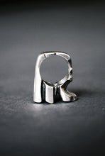 Load image into Gallery viewer, Danish Brutalist Rocky Flat Top Ring
