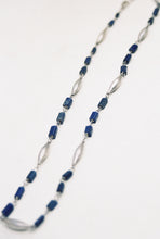 Load image into Gallery viewer, Silver and Lapis Beaded Chain Necklace
