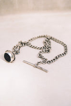 Load image into Gallery viewer, Albert Chain with T-Bar and Double Sided Spinner Fob
