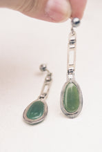 Load image into Gallery viewer, Mid-Century Jade Drop Earrings
